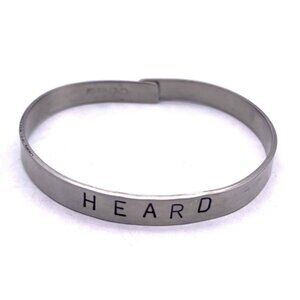 Chef Metal Stainless Steel Heard Initiative Wristband Cuff Bracelet